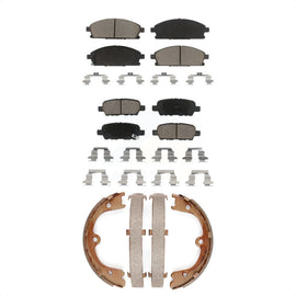 Front Rear Ceramic Brake Pads And Parking Shoes Kit For 2004-2005 Nissan Quest