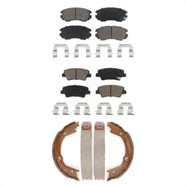Front Rear Ceramic Brake Pads And Parking Shoes Kit For Hyundai Sonata Elantra