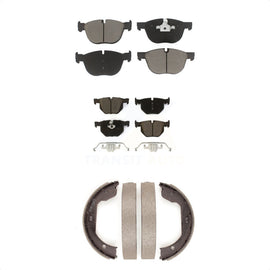 Front Rear Ceramic Brake Pads And Parking Shoes Kit For BMW X5 X6