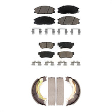 Charger l'image dans la galerie, Front Rear Ceramic Brake Pads &amp; Parking Shoes Kit For 2001-2006 Hyundai Santa Fe