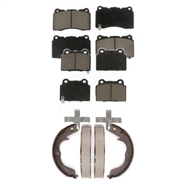 Front Rear Ceramic Brake Pads And Parking Shoes Kit For Mitsubishi Lancer