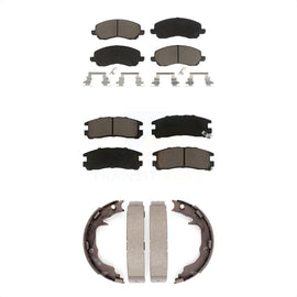 Front Rear Ceramic Brake Pads And Parking Shoe Kit For Mitsubishi Galant Eclipse