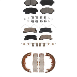 Front Rear Ceramic Brake Pads And Parking Shoes Kit For Toyota Camry Lexus ES300