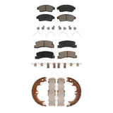 Front Rear Ceramic Brake Pads & Parking Shoe Kit For 1992-1999 Toyota Camry 2.2L