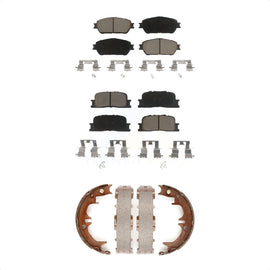 Front Rear Ceramic Brake Pads And Parking Shoes Kit For Toyota Camry Lexus ES330