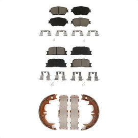 Front Rear Ceramic Brake Pads And Parking Shoes Kit For Toyota Camry