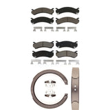 Front Rear Ceramic Brake Pads & Parking Shoe Kit For Chevrolet Silverado 2500 HD