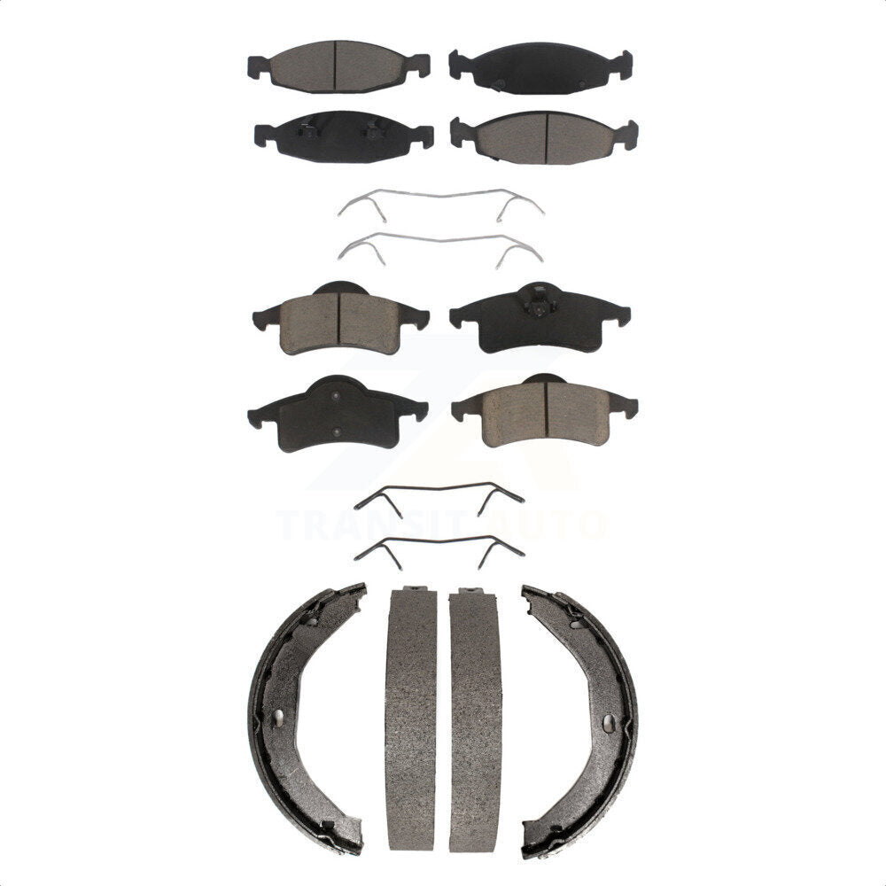 Front Rear Ceramic Brake Pads And Parking Shoes Kit For Jeep Grand Cherokee