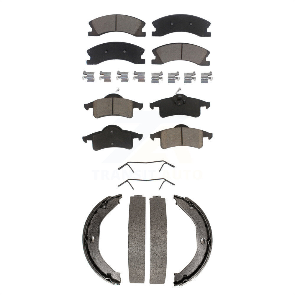 Front Rear Ceramic Brake Pads And Parking Shoes Kit For Jeep Grand Cherokee