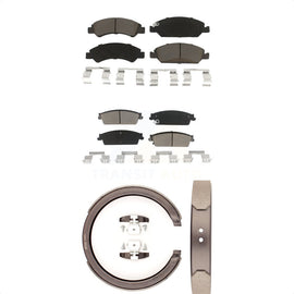Front Rear Ceramic Brake Pads Parking Shoes Kit For Chevrolet Silverado 1500 GMC