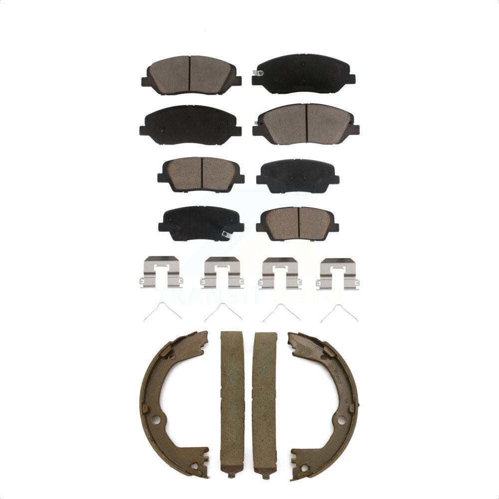 Front Rear Ceramic Brake Pads And Parking Shoes Kit For Hyundai Santa Fe XL