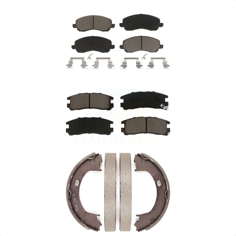 Front Rear Ceramic Brake Pads And Parking Shoes Kit For Dodge Stratus