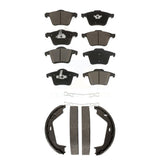 Front Rear Ceramic Brake Pads And Parking Shoes Kit For Volvo XC90