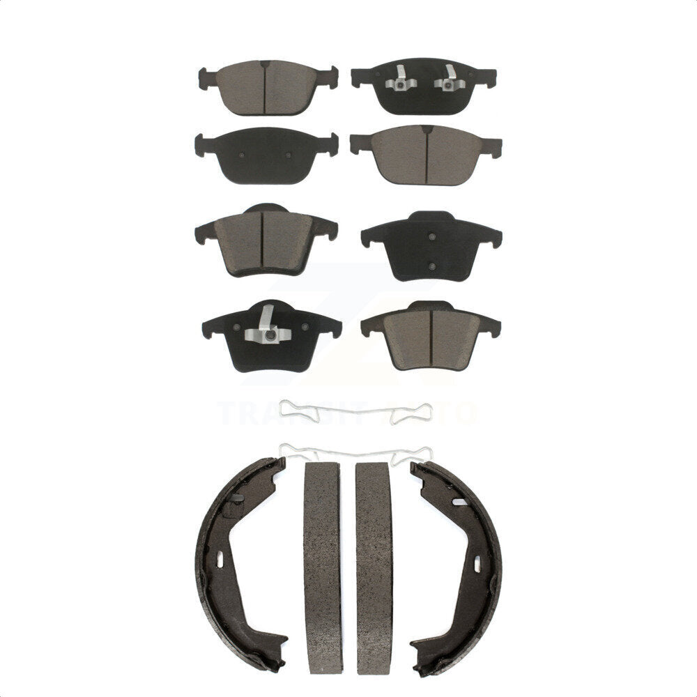 Front Rear Ceramic Brake Pads And Parking Shoes Kit For Volvo XC90