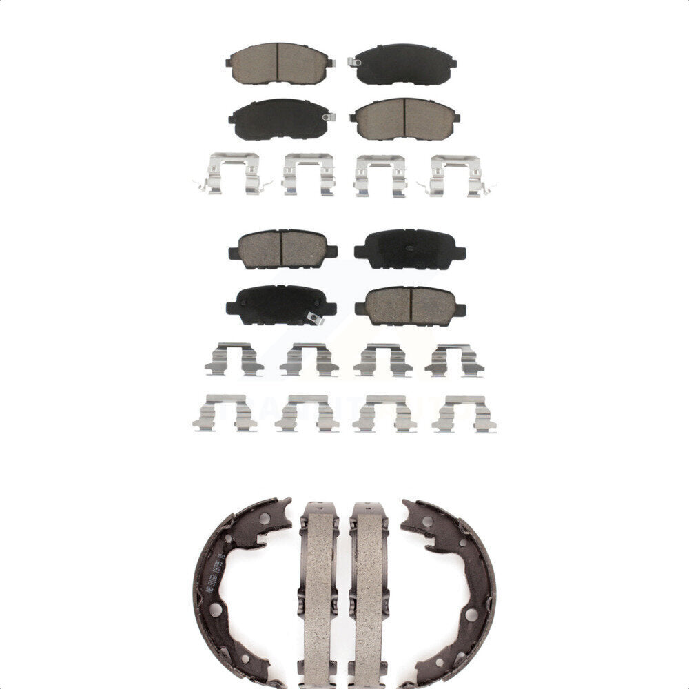 Front Rear Ceramic Brake Pads And Parking Shoes Kit For Nissan Sentra Juke