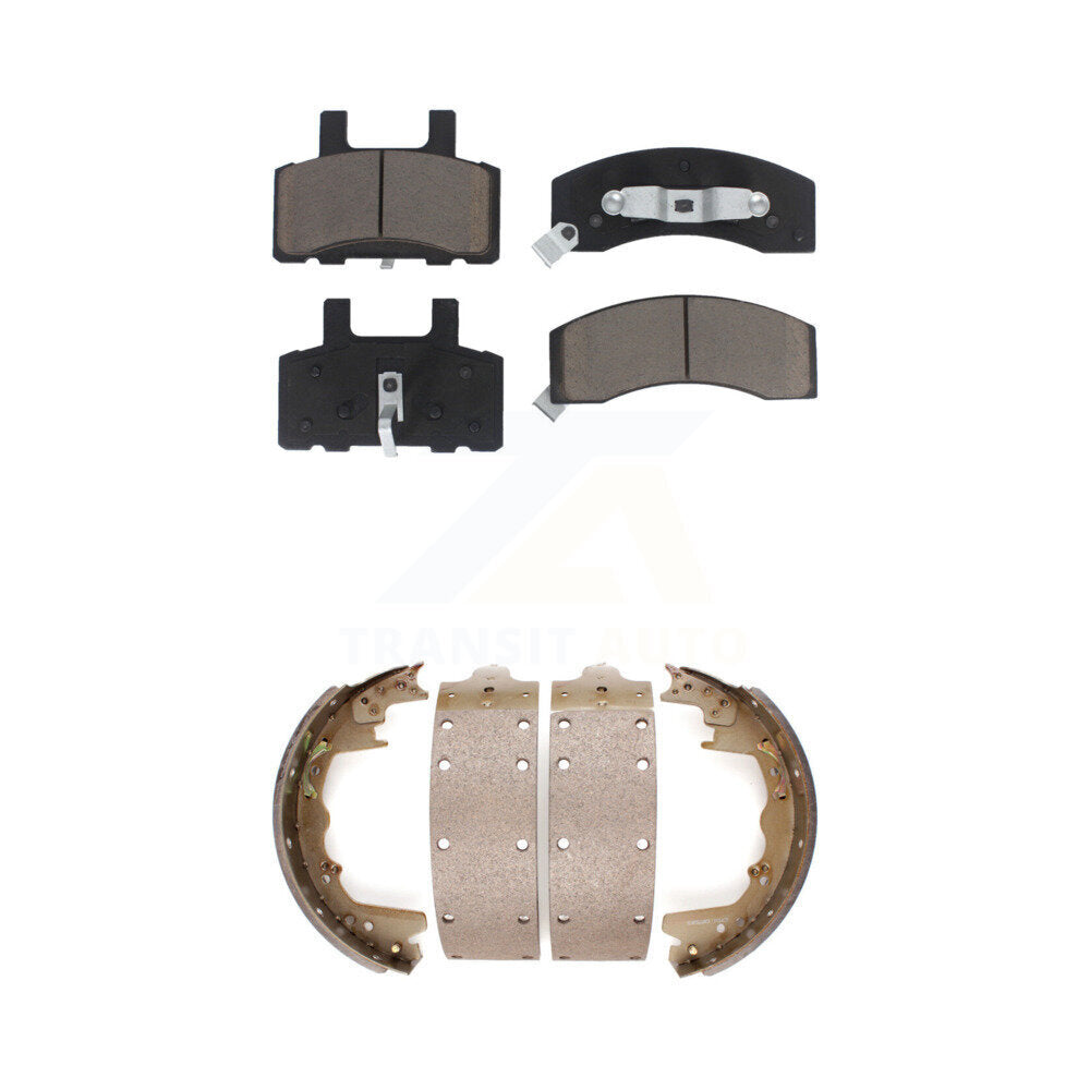 Front Rear Ceramic Brake Pads And Drum Shoes Kit For Dodge Ram 2500