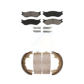 Front Rear Ceramic Brake Pads And Drum Shoes Kit For 2003 Dodge Ram 1500 Van