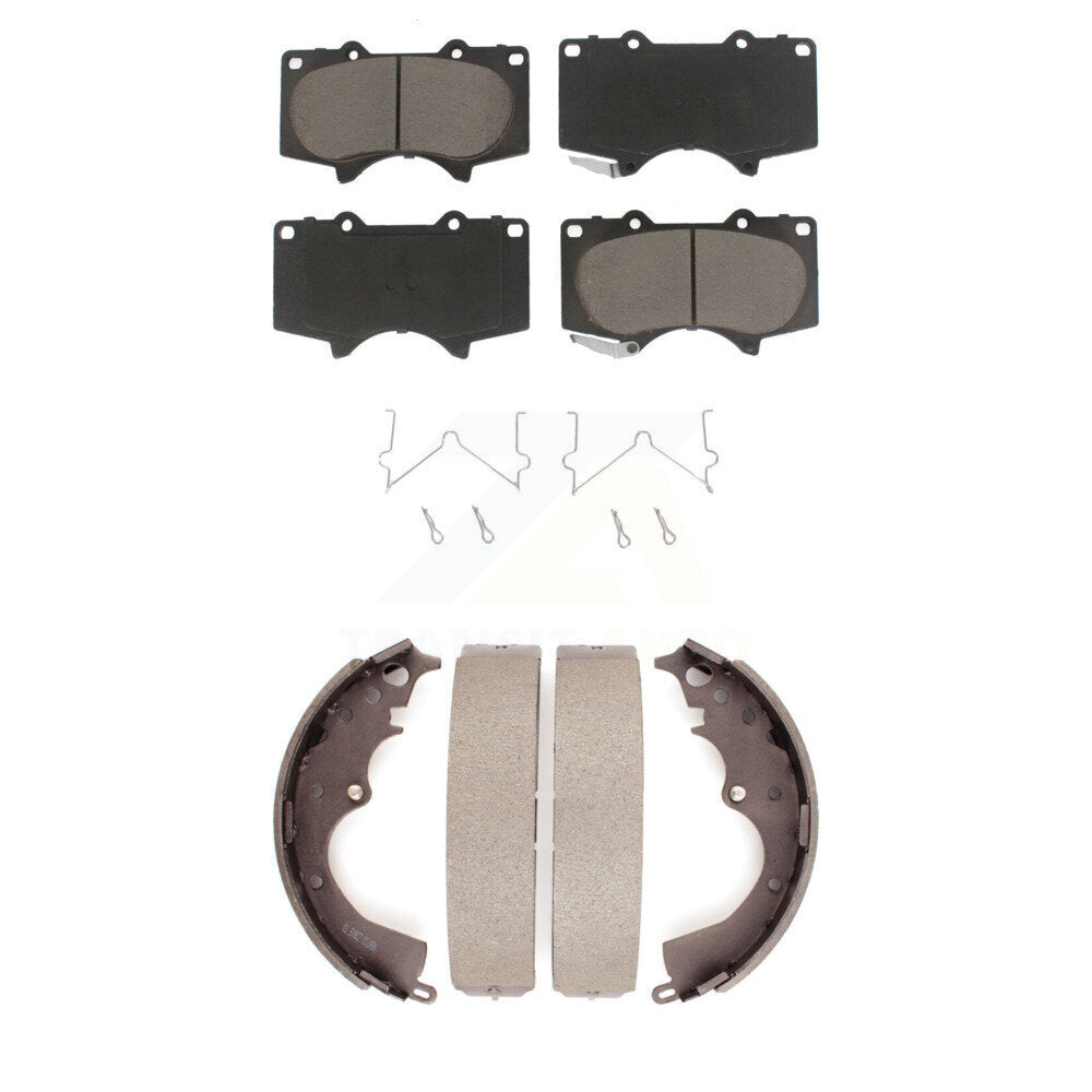 Front Rear Ceramic Brake Pads And Drum Shoes Kit For Toyota Tacoma