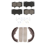 Front Rear Ceramic Brake Pads And Drum Shoes Kit For Toyota Tacoma