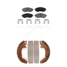 Front Rear Ceramic Brake Pads And Drum Shoes Kit For 1991-1993 Hyundai Sonata