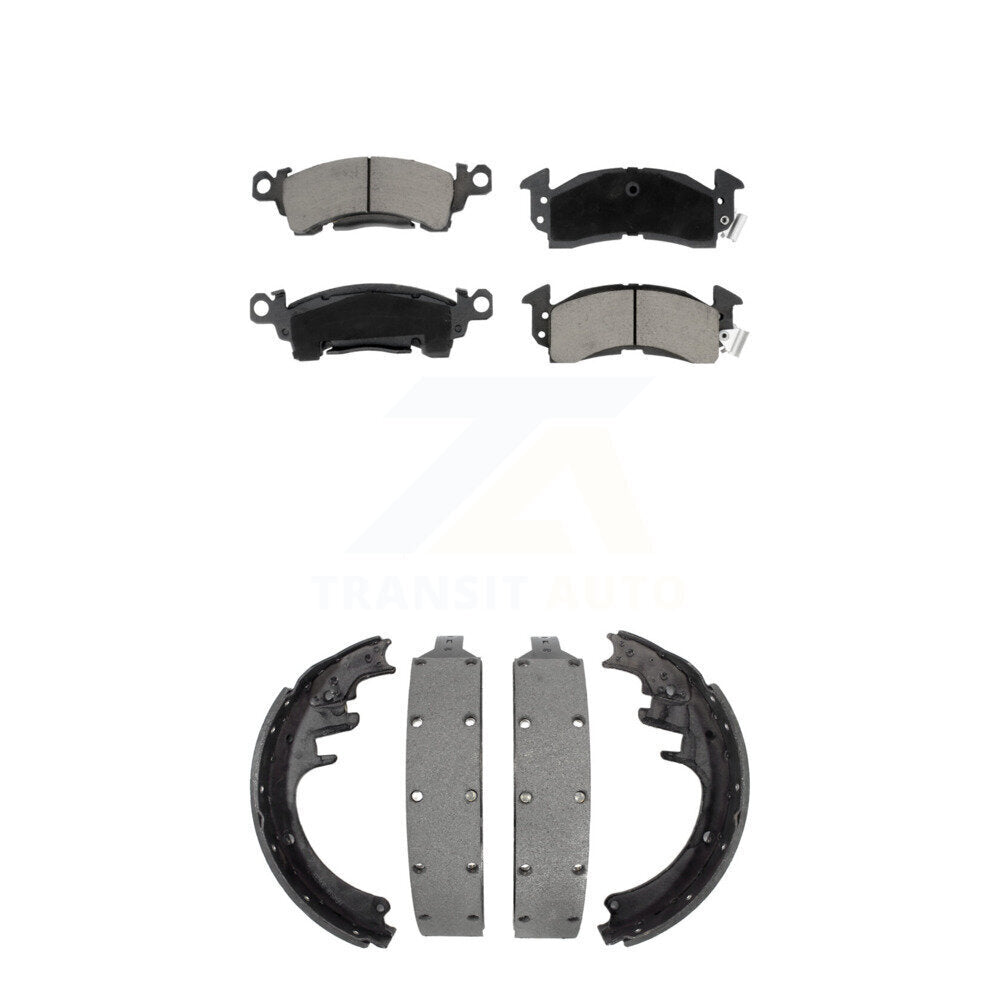 Front Rear Ceramic Brake Pads & Drum Shoes Kit For Chevrolet GMC C20 K2500 C2500