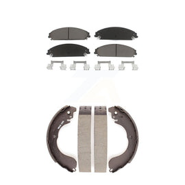 Front Rear Ceramic Brake Pads & Drum Shoes Kit For 2008-2009 Dodge Caliber SRT-4