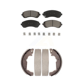 Front Rear Ceramic Brake Pads And Drum Shoes Kit For 2001-2005 Pontiac Aztek