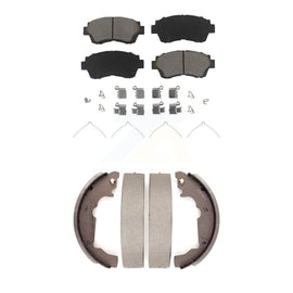 Front Rear Ceramic Brake Pads And Drum Shoes Kit For 1998-2003 Toyota Sienna