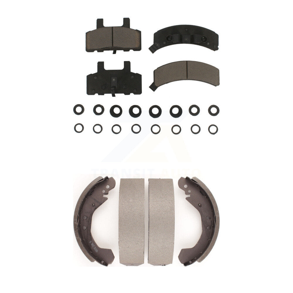 Front Rear Ceramic Brake Pads Drum Shoes Kit For Chevrolet C1500 K1500 GMC Tahoe