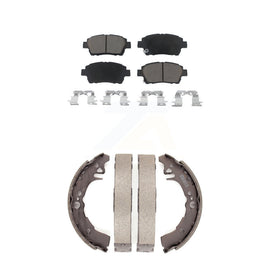 Front Rear Ceramic Brake Pads And Drum Shoes Kit For 2001-2005 Toyota Echo