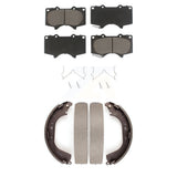 Front Rear Ceramic Brake Pads And Drum Shoes Kit For Toyota Tundra