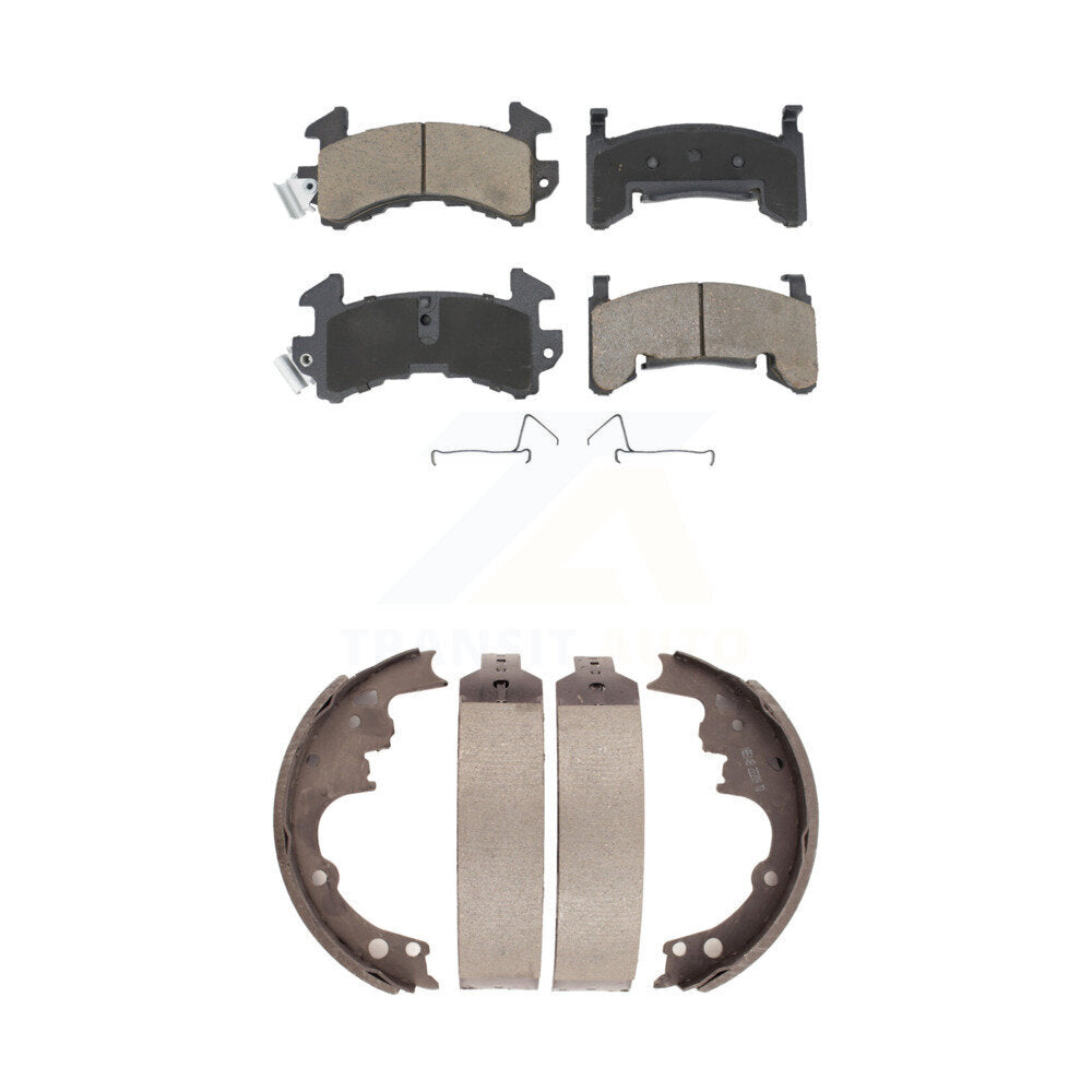 Front Rear Ceramic Brake Pads Drum Shoes Kit For Chevrolet S10 GMC Sonoma Camaro