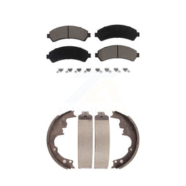 Front Rear Ceramic Brake Pads & Drum Shoe Kit For Chevrolet S10 Blazer GMC Jimmy