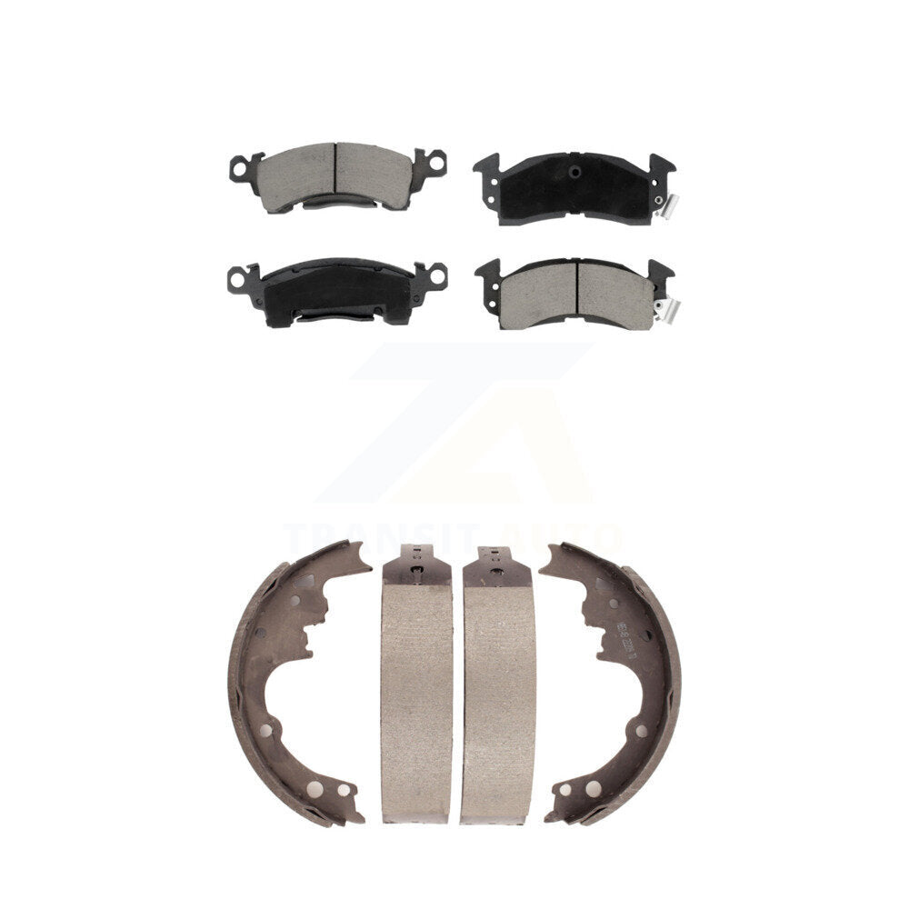 Front Rear Ceramic Brake Pads And Drum Shoes Kit For Chevrolet Astro GMC Safari