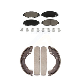 Front Rear Ceramic Brake Pads And Drum Shoes Kit For Honda Civic Insight
