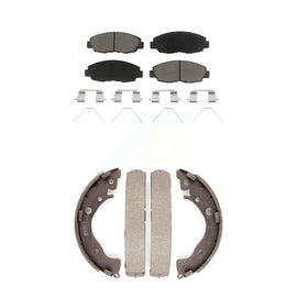 Front Rear Ceramic Brake Pads And Drum Shoes Kit For Honda Civic