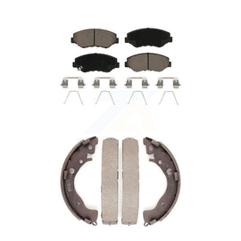 Front Rear Ceramic Brake Pads And Drum Shoes Kit For Honda Civic