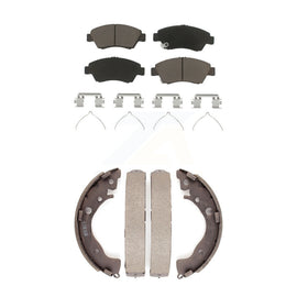 Front Rear Ceramic Brake Pads And Drum Shoes Kit For Honda Fit Civic