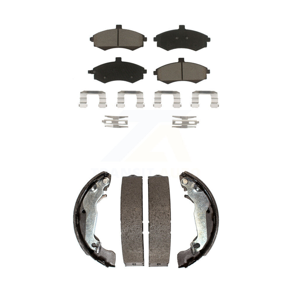 Front Rear Ceramic Brake Pads And Drum Shoes Kit For Hyundai Elantra