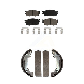 Front Rear Ceramic Brake Pads Drum Shoes Kit For 2006 Hyundai Accent To 09 30 05