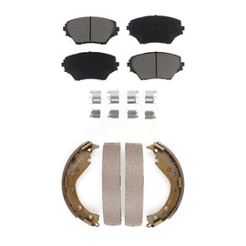 Front Rear Ceramic Brake Pads And Drum Shoes Kit For 2003-2005 Toyota RAV4