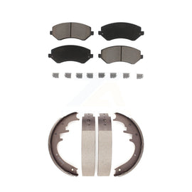 Front Rear Ceramic Brake Pads And Drum Shoes Kit For 2002 Jeep Liberty