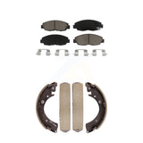 Front Rear Ceramic Brake Pads And Drum Shoes Kit For Honda Civic Acura EL