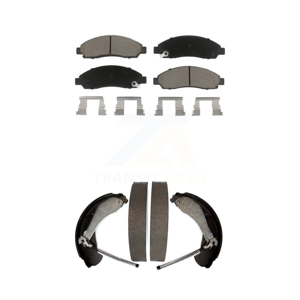 Front Rear Ceramic Brake Pads & Drum Shoes Kit For Chevrolet Colorado GMC Canyon