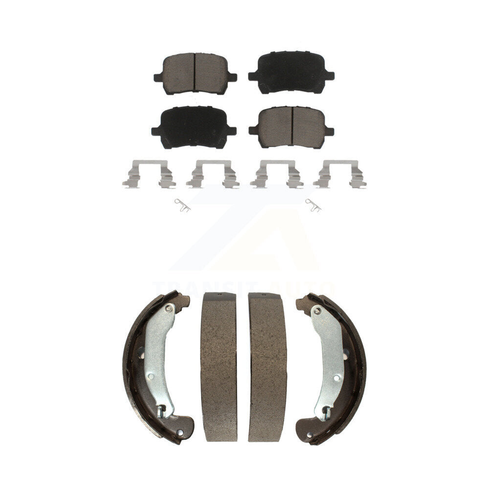 Front Rear Ceramic Brake Pads Drum Shoes Kit For Chevrolet HHR Cobalt Pontiac G5