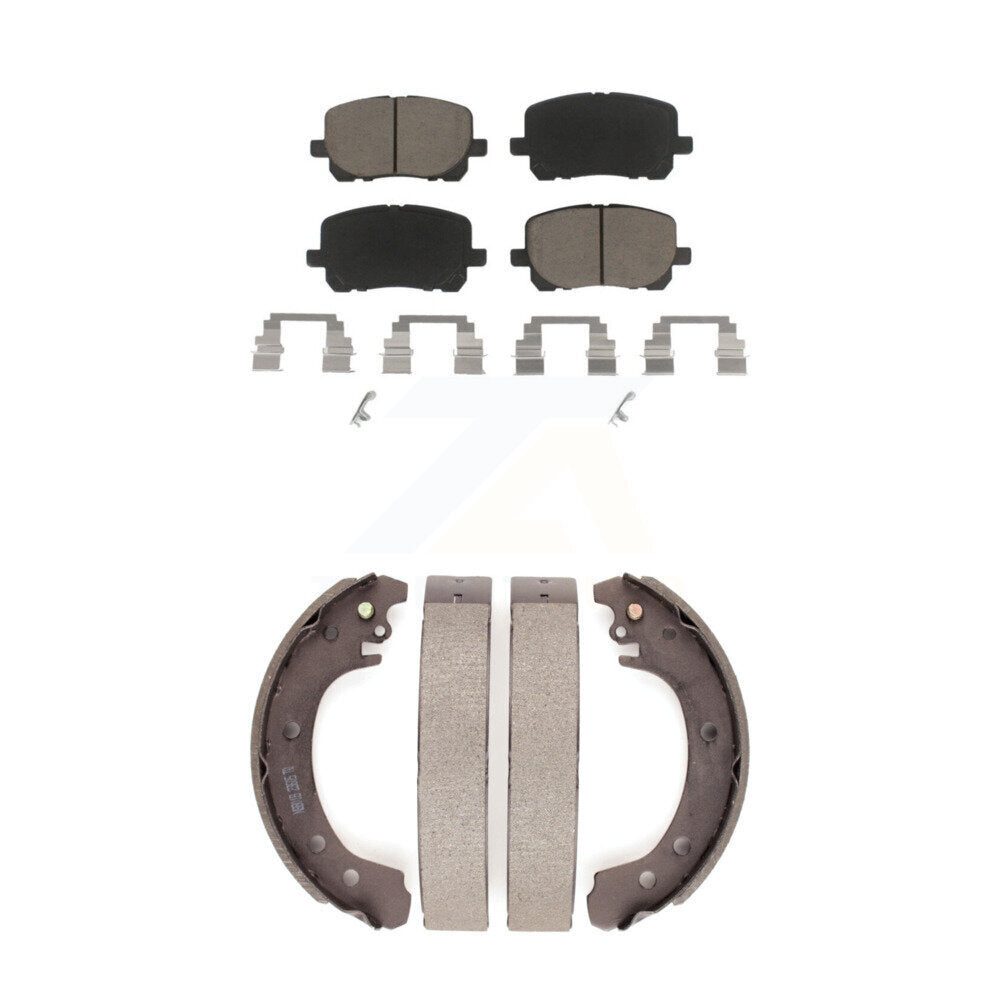 Front Rear Ceramic Brake Pads And Drum Shoes Kit For Toyota Corolla