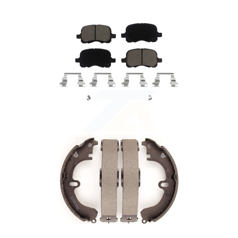 Front Rear Ceramic Brake Pads And Drum Shoes Kit For Toyota Corolla