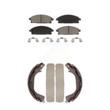 Front Rear Ceramic Brake Pads & Drum Shoe Kit For Nissan Pathfinder INFINITI QX4