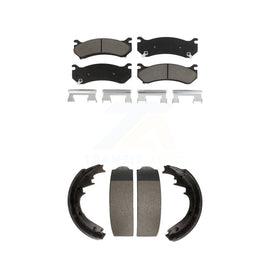 Front Rear Ceramic Brake Pads Drum Shoe Kit For GMC Yukon With 11