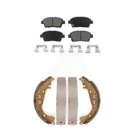Front Rear Ceramic Brake Pads Drum Shoes Kit For Toyota Prius Scion xB xA Celica